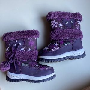 Vertigo Paris purple snow-boots bought in courchevel France